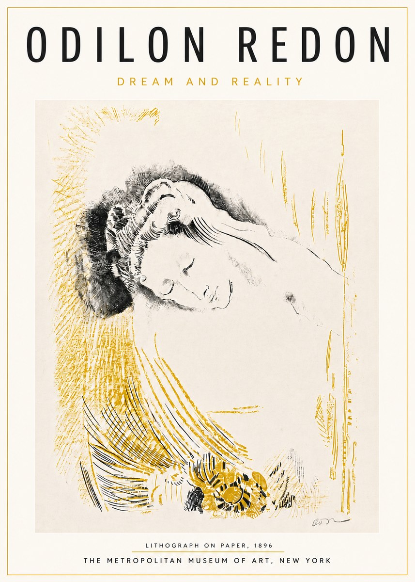 Odilon Redon Dream and Reality No5 - Plakat