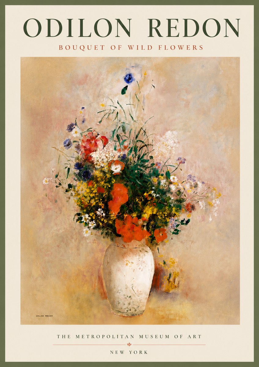 Odilon Redon Bouquet of Wild Flowers II No5 - Plakat