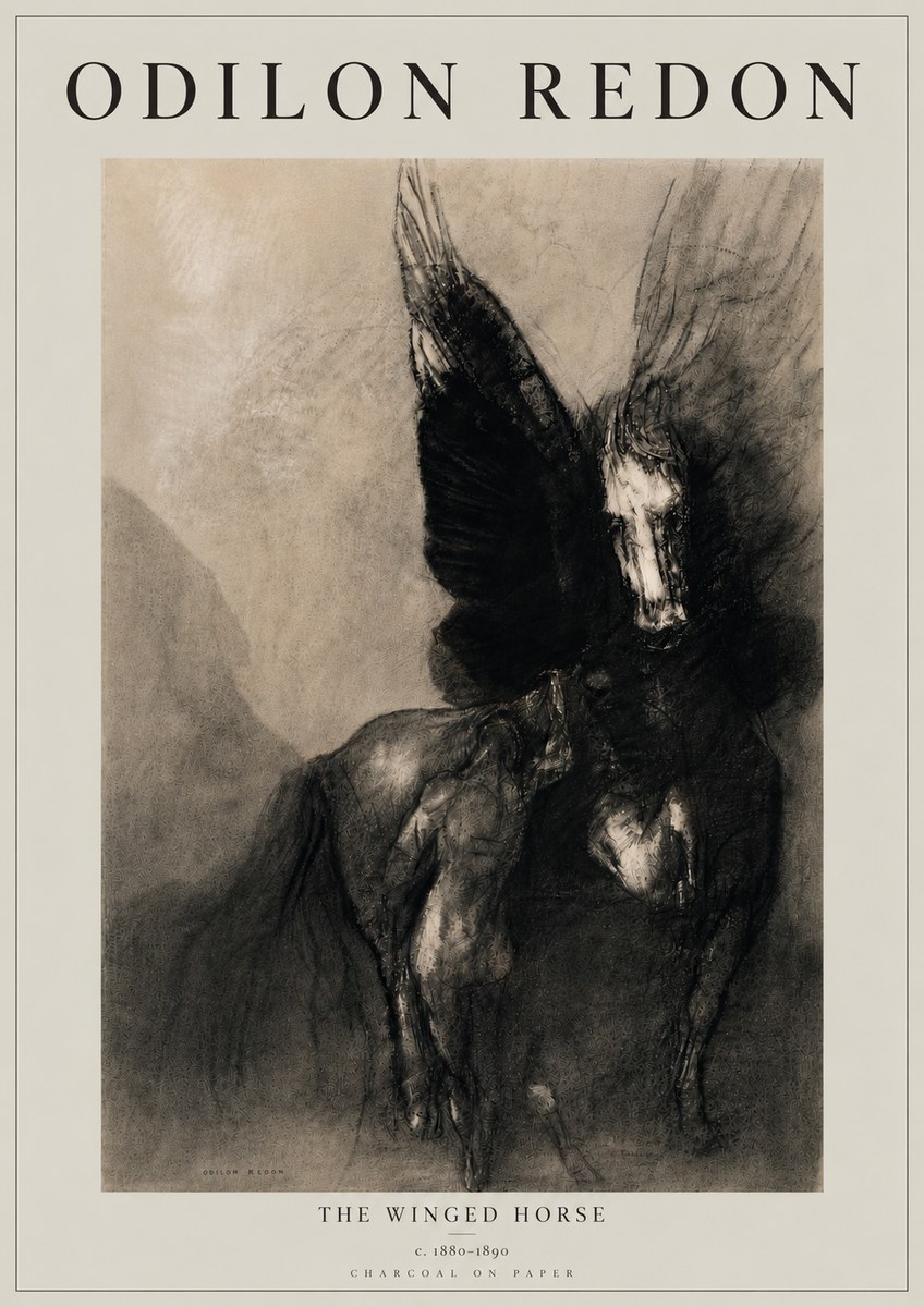 Odilon Redon The Winged Horse No5 - Plakat