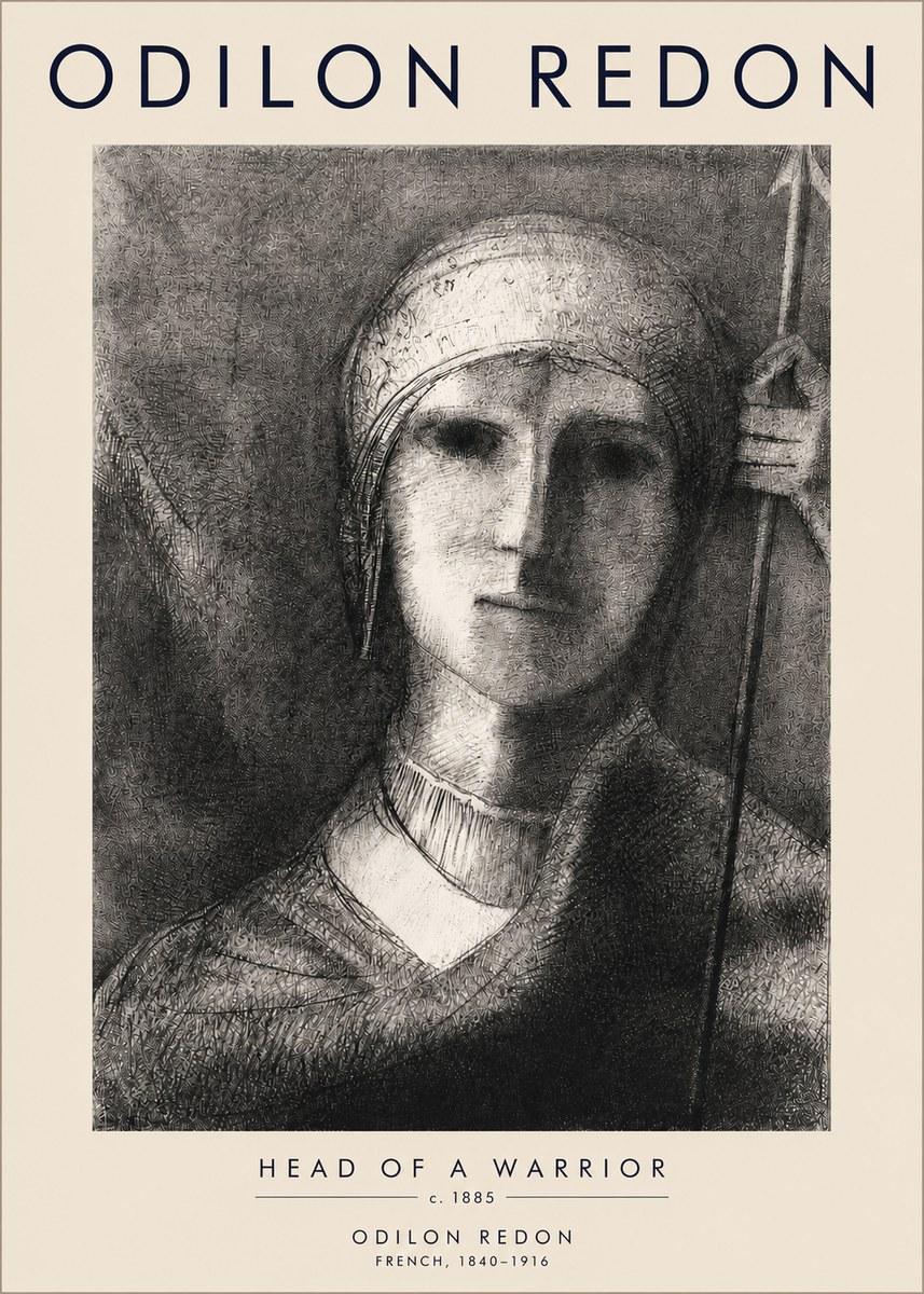 Odilon Redon Head of a Warrior No3 - Plakat