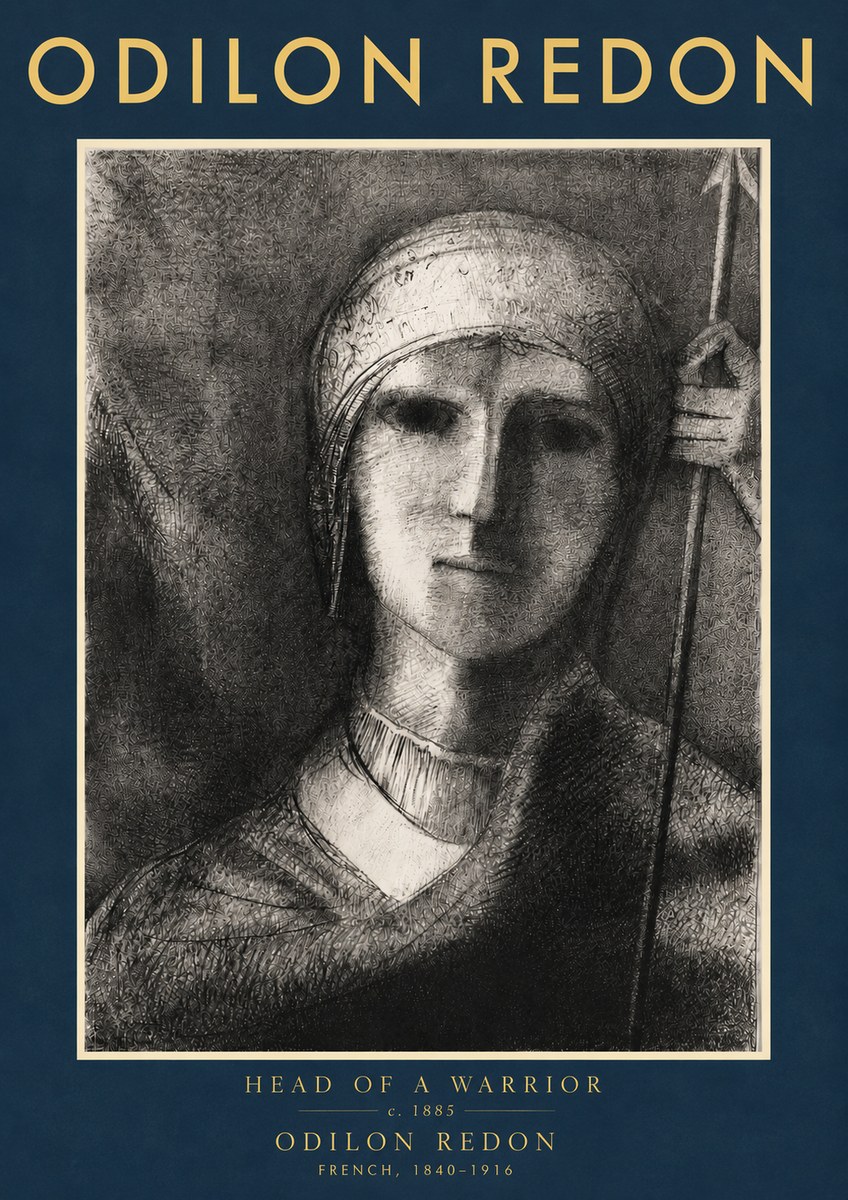 Odilon Redon Head of a Warrior No4 - Plakat