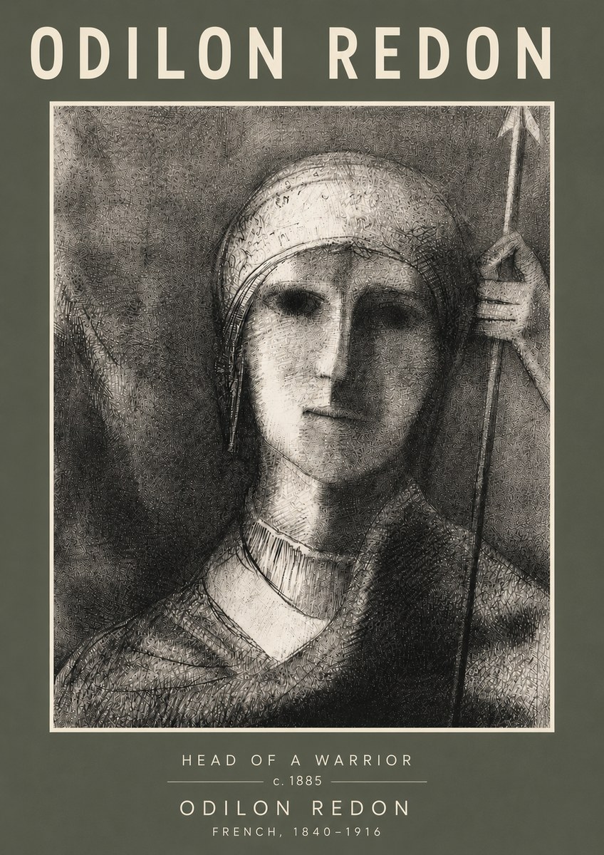 Odilon Redon Head of a Warrior No5 - Plakat