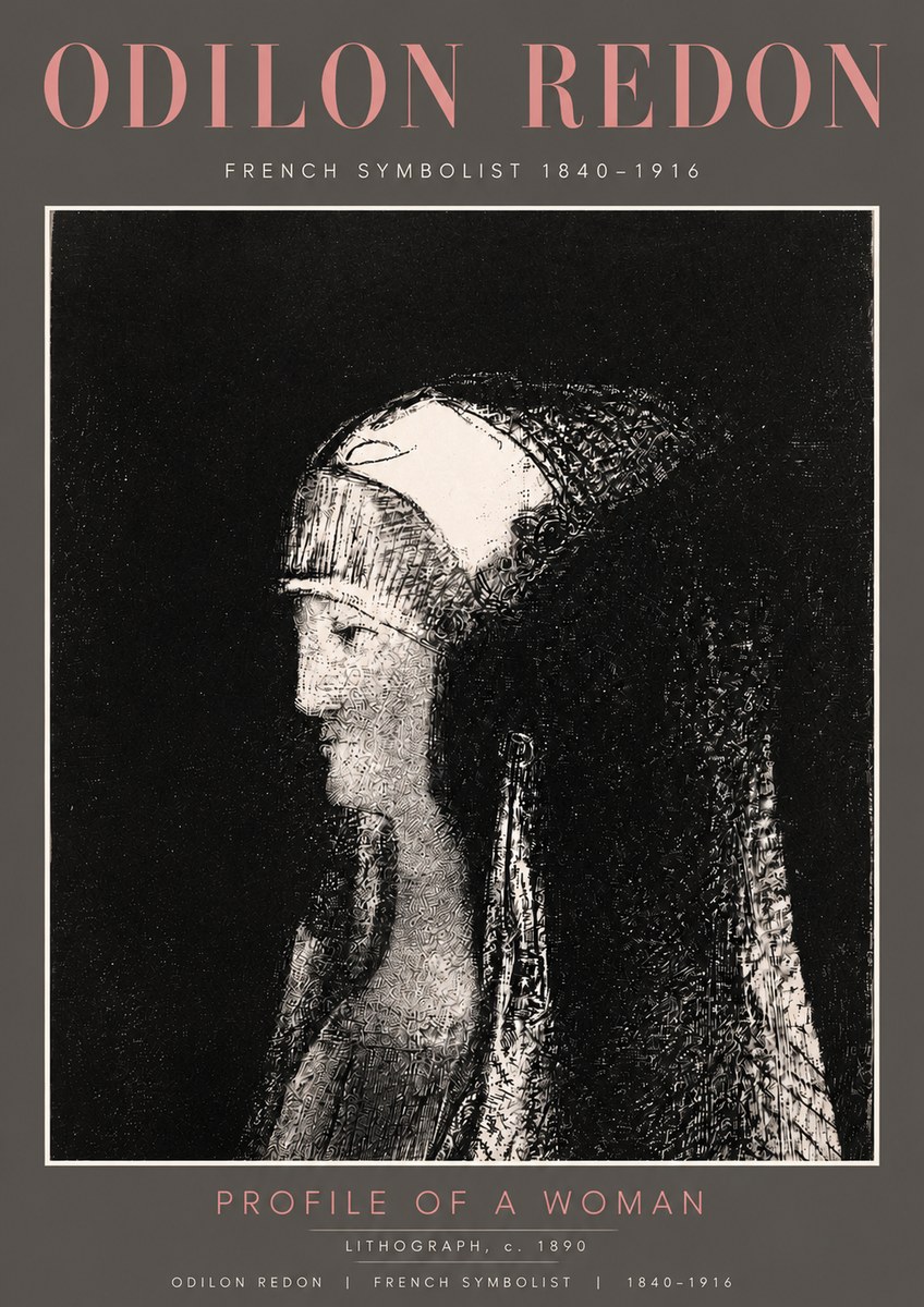 Odilon Redon Profile of a Woman No4 - Plakat