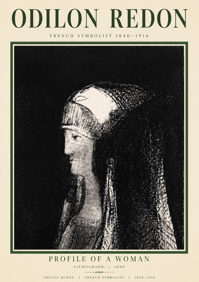 Odilon Redon Profile of a Woman No5 - Plakat