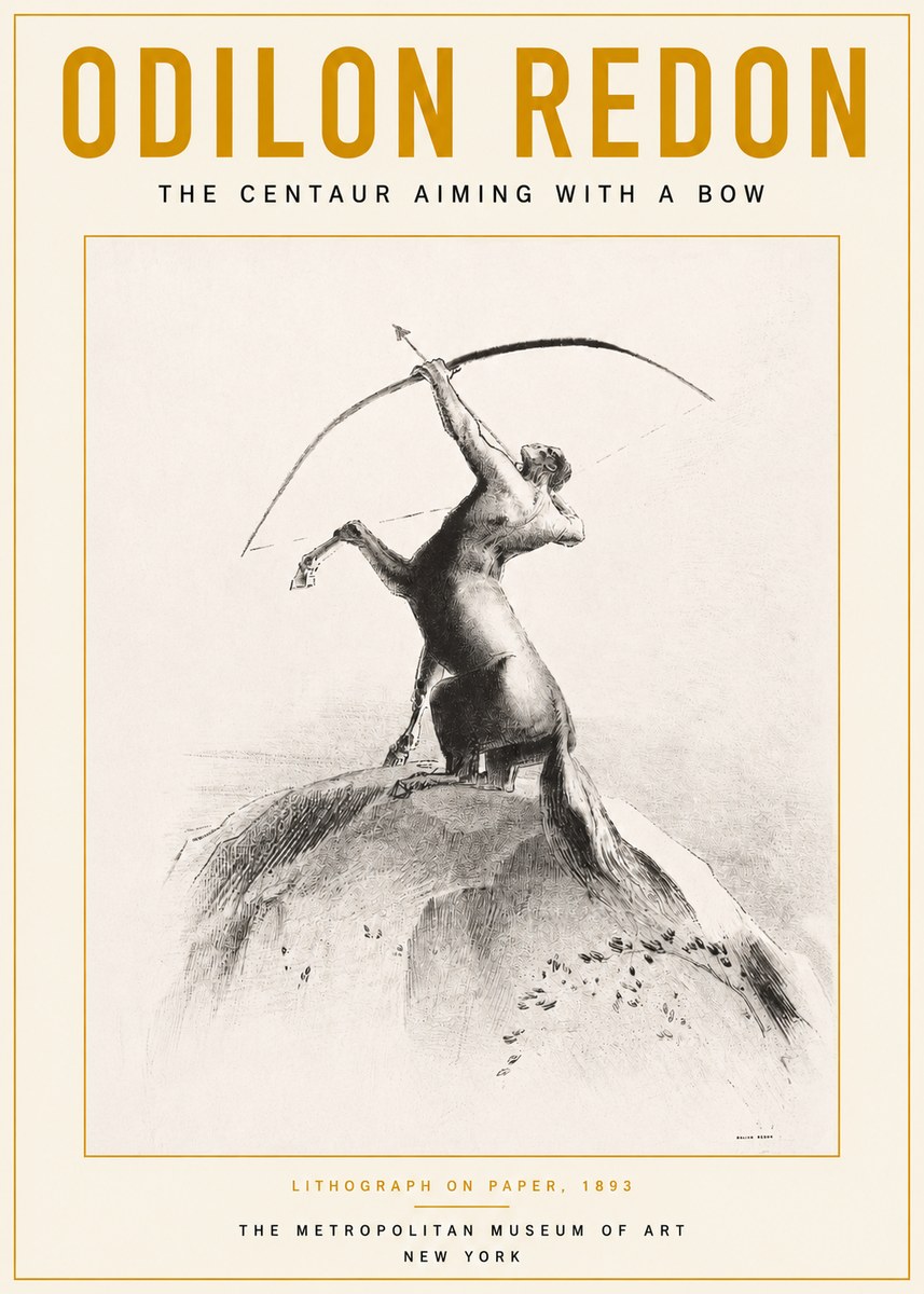 Odilon Redon The Centaur Aiming with a Bow No3 - Plakat
