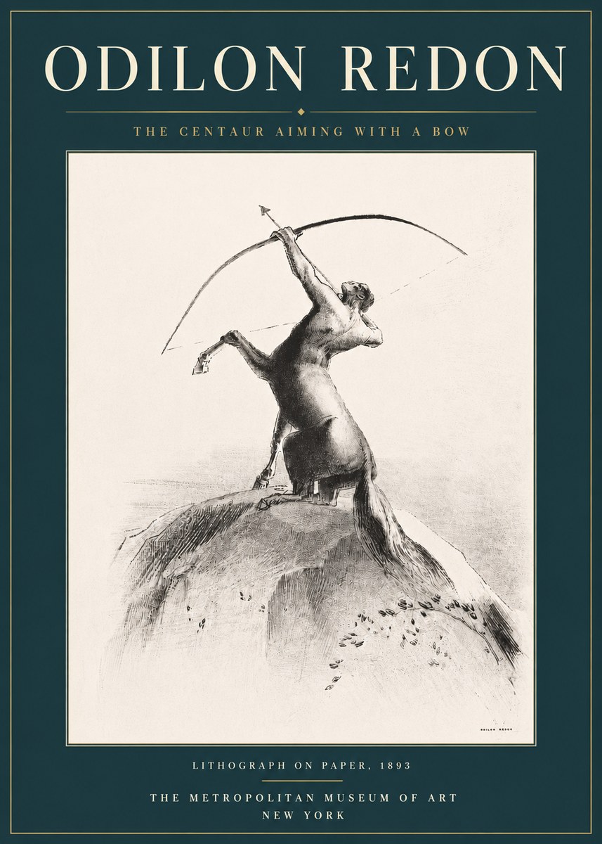Odilon Redon The Centaur Aiming with a Bow No4 - Plakat