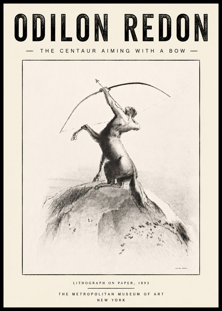 Odilon Redon The Centaur Aiming with a Bow No5 - Plakat
