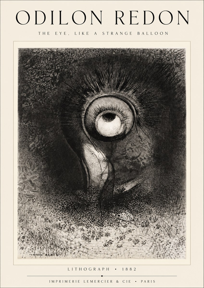 Odilon Redon The Eye, Like a Strange Balloon No1 - Plakat