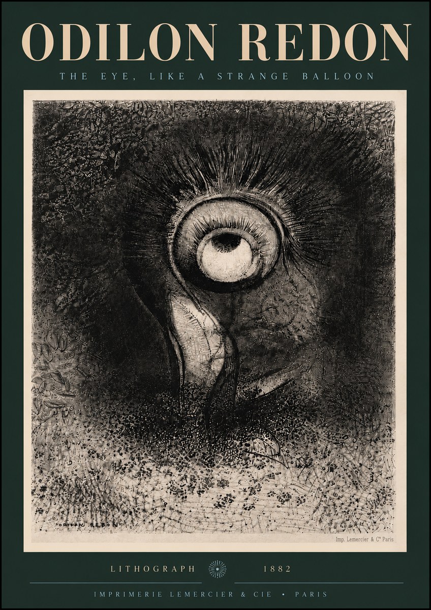 Odilon Redon The Eye, Like a Strange Balloon No5 - Plakat