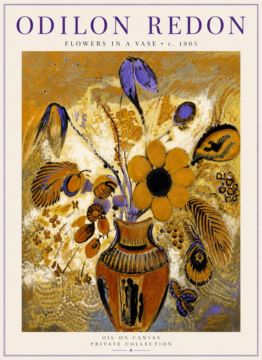 Odilon Redon Flowers in a Vase II No5 - Plakat