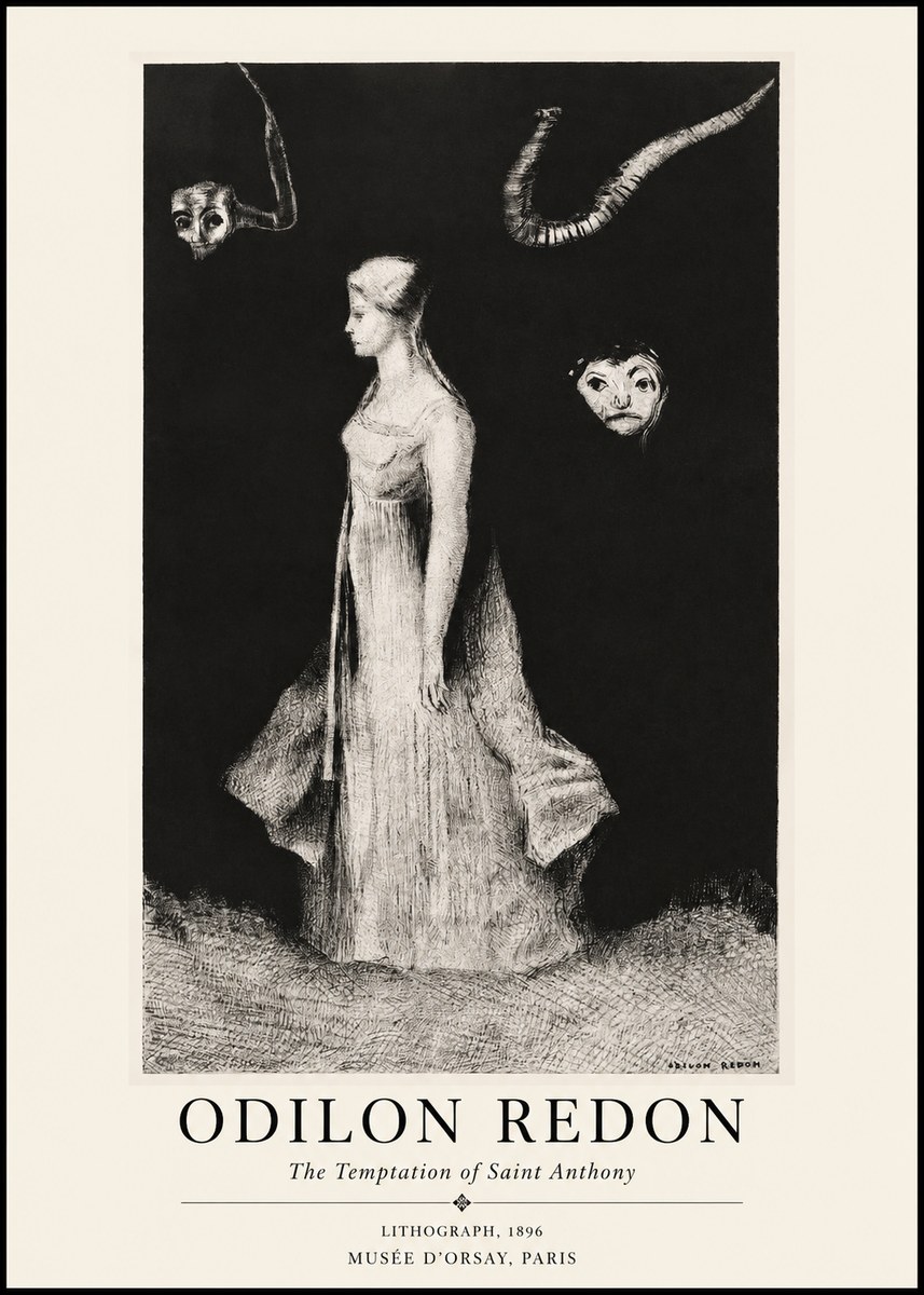 Odilon Redon The Temptation of Saint Anthony No1 - Plakat