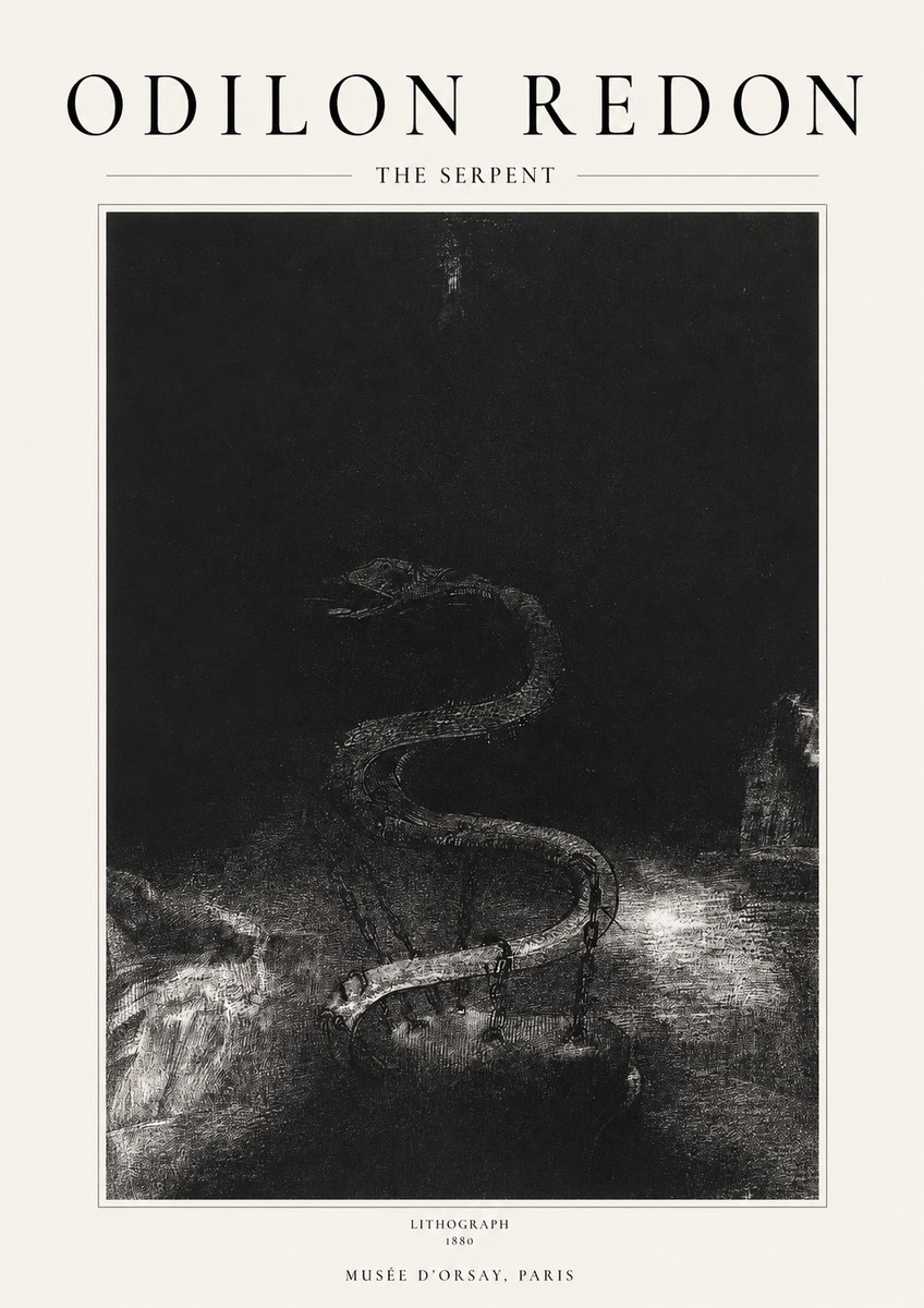 Odilon Redon The Serpent No1 - Plakat