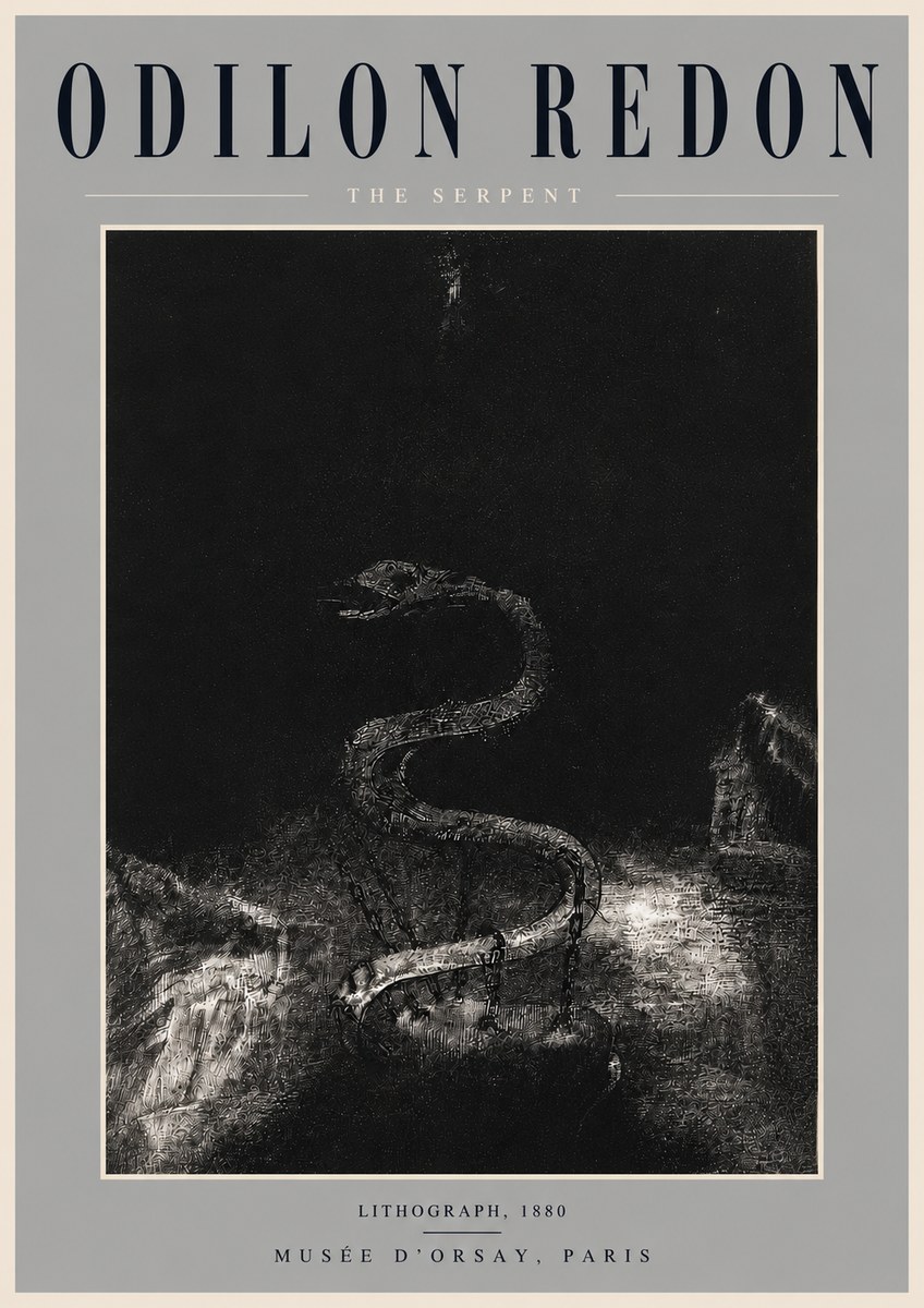 Odilon Redon The Serpent No4 - Plakat