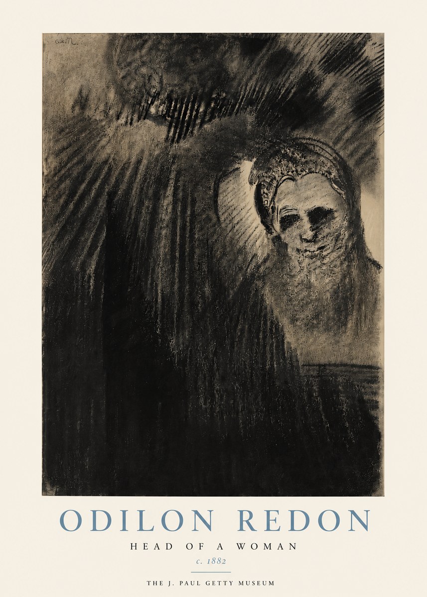 Odilon Redon Head of a Woman No3 - Plakat