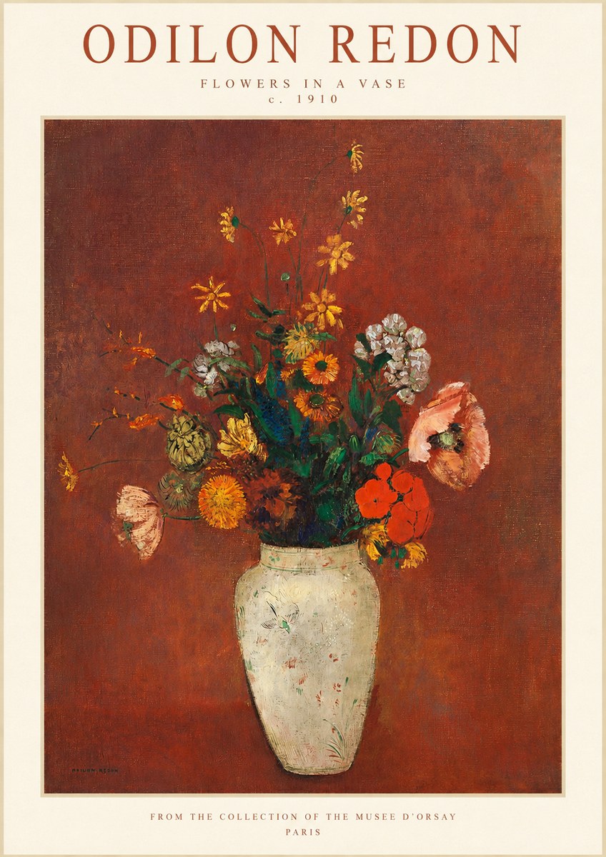 Odilon Redon Flowers in a Vase III No1 - Plakat