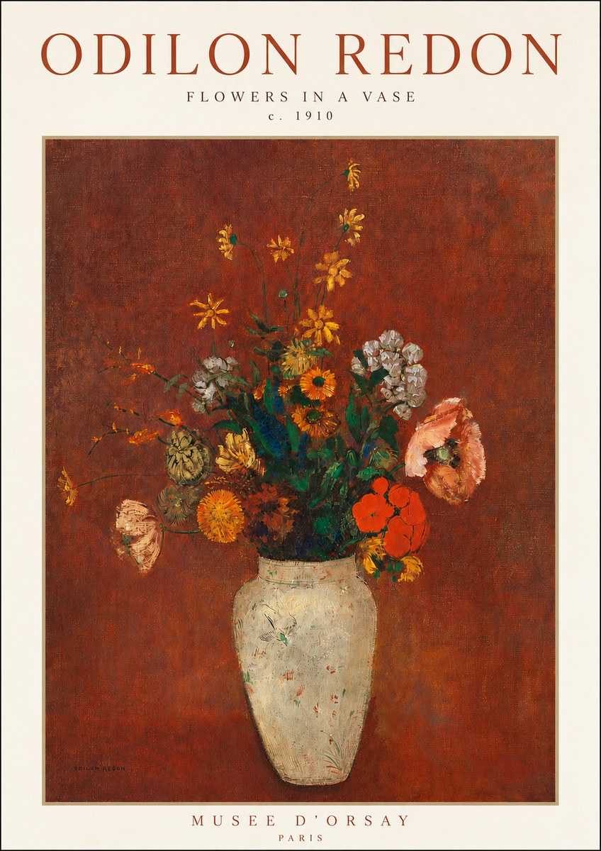Odilon Redon Flowers in a Vase III No3 - Plakat