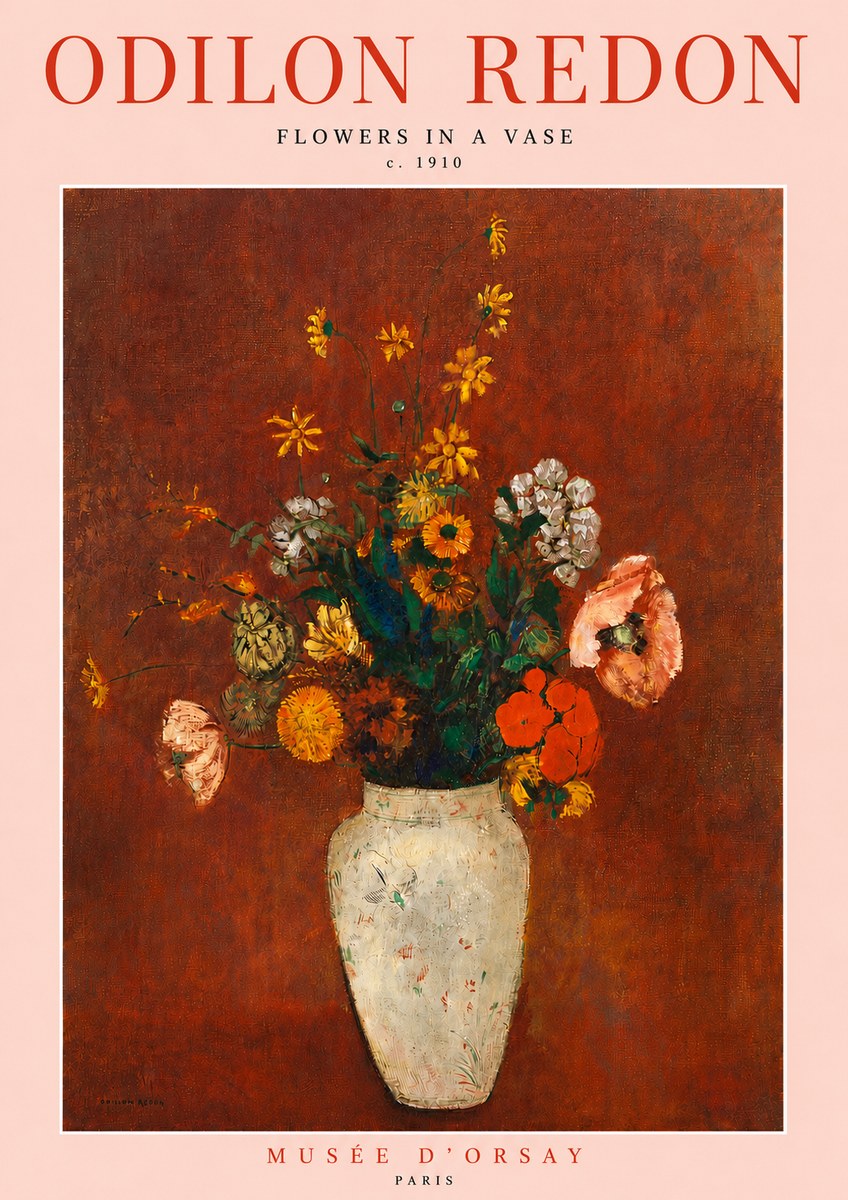 Odilon Redon Flowers in a Vase III No6 - Plakat