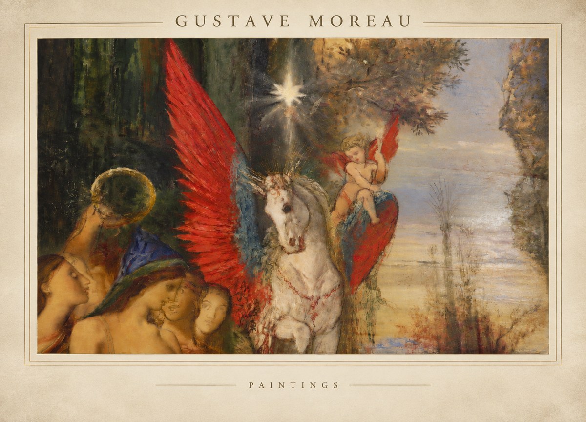 Gustave Moreau Pegasus No4 - Plakat