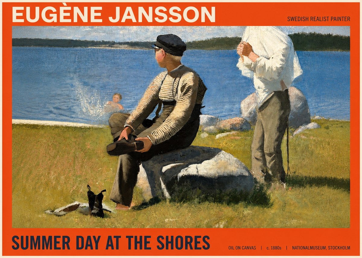 Eugène Jansson Summer Day at the Shores No2 - Plakat