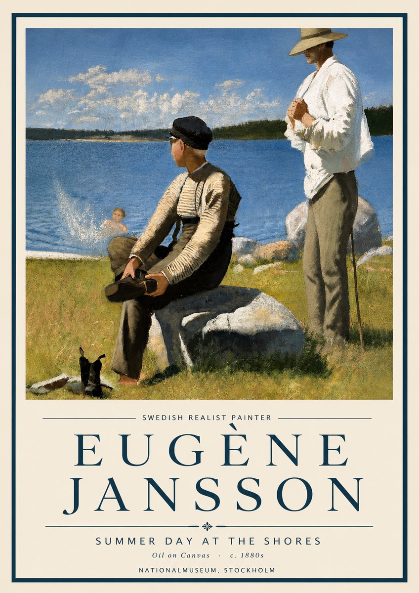 Eugène Jansson Summer Day at the Shores No4 - Plakat