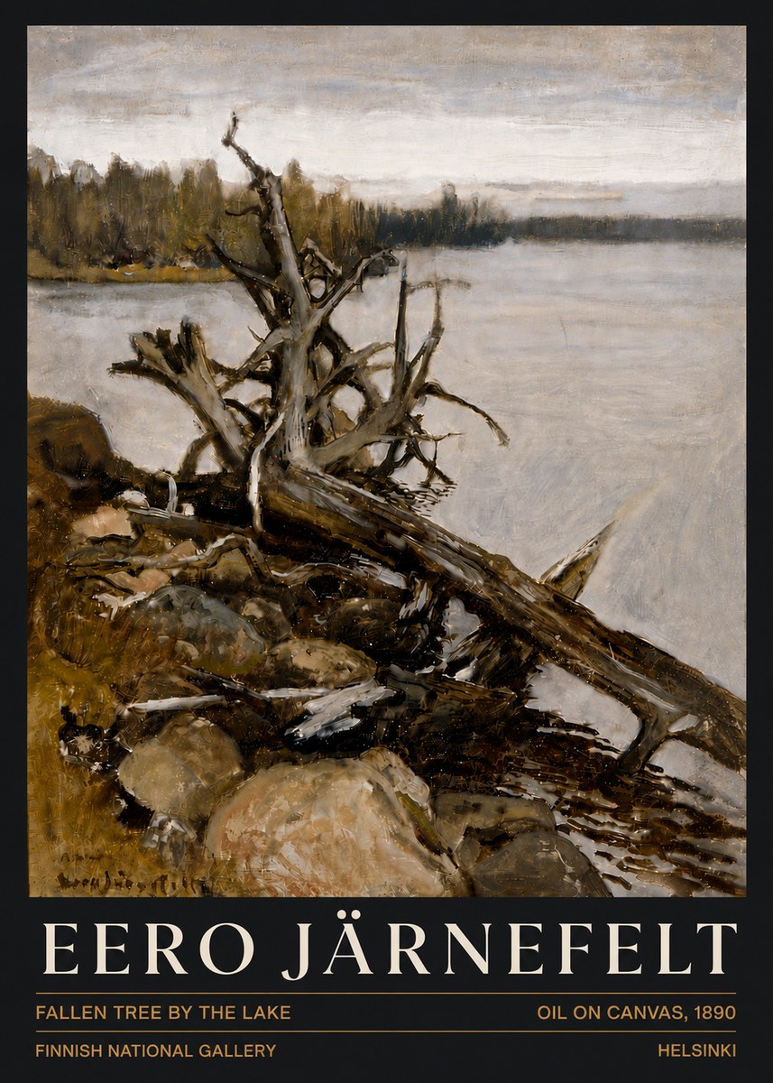 Eero Järnefelt Fallen Tree by the Lake No6 - Plakat