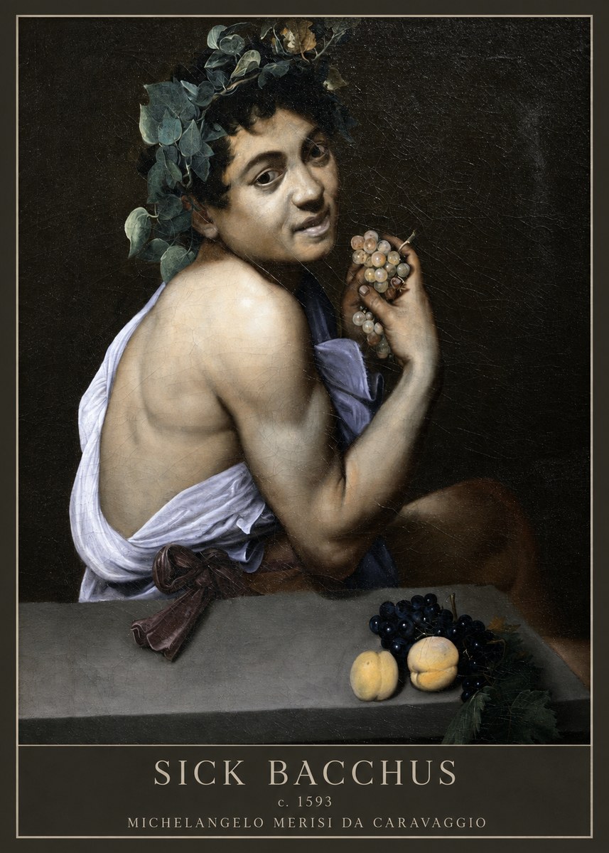 Michelangelo Merisi da Caravaggio Sick Bacchus No5 - Plakat