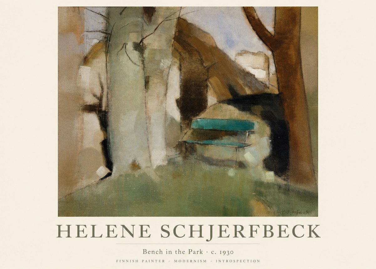 Helene Schjerfbeck Bench in the Park No1 - Plakat