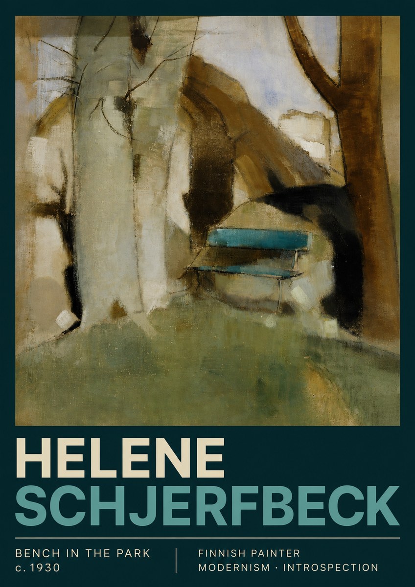 Helene Schjerfbeck Bench in the Park No3 - Plakat