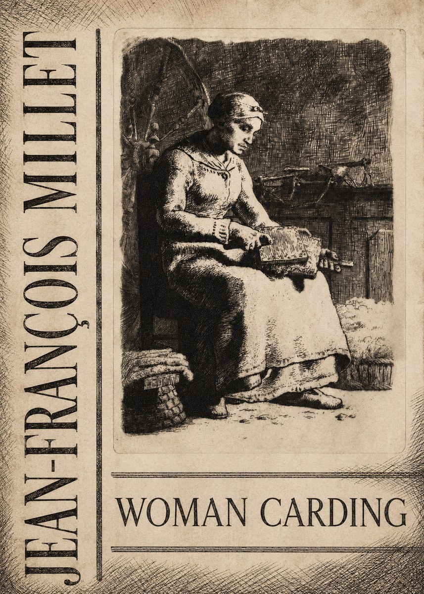Jean-François Millet Woman Carding No4 - Plakat