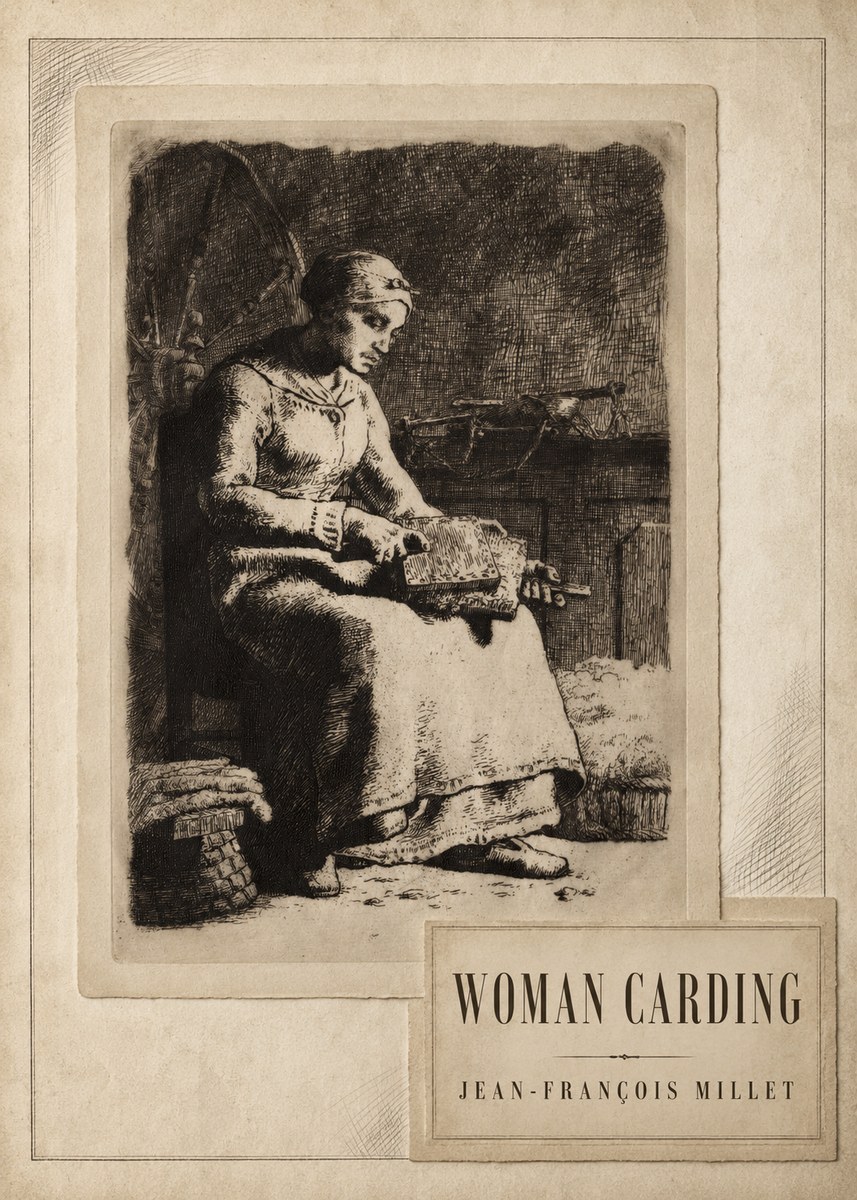 Jean-François Millet Woman Carding No6 - Plakat