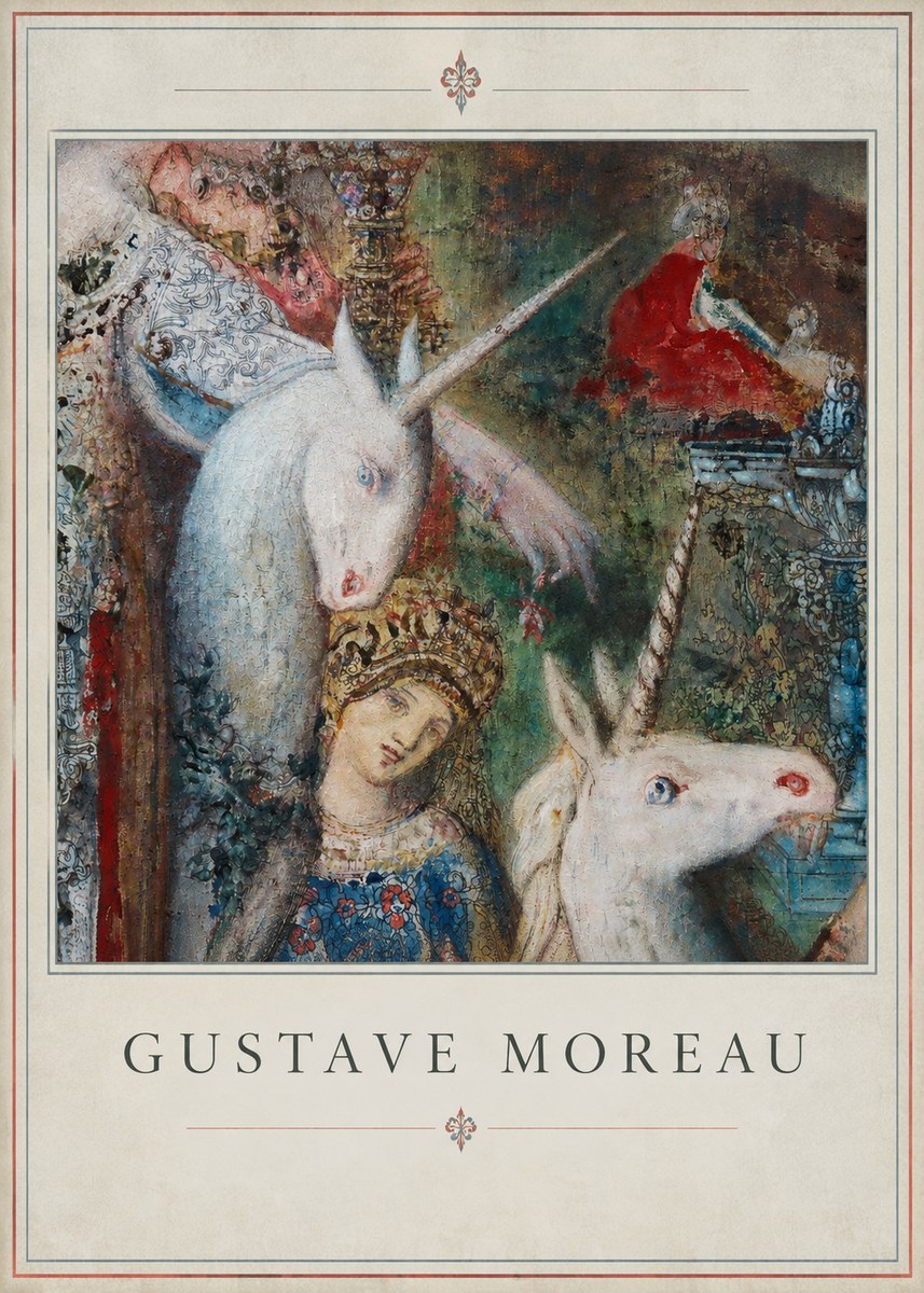 Gustave Moreau The Unicorns II No2 - Plakat