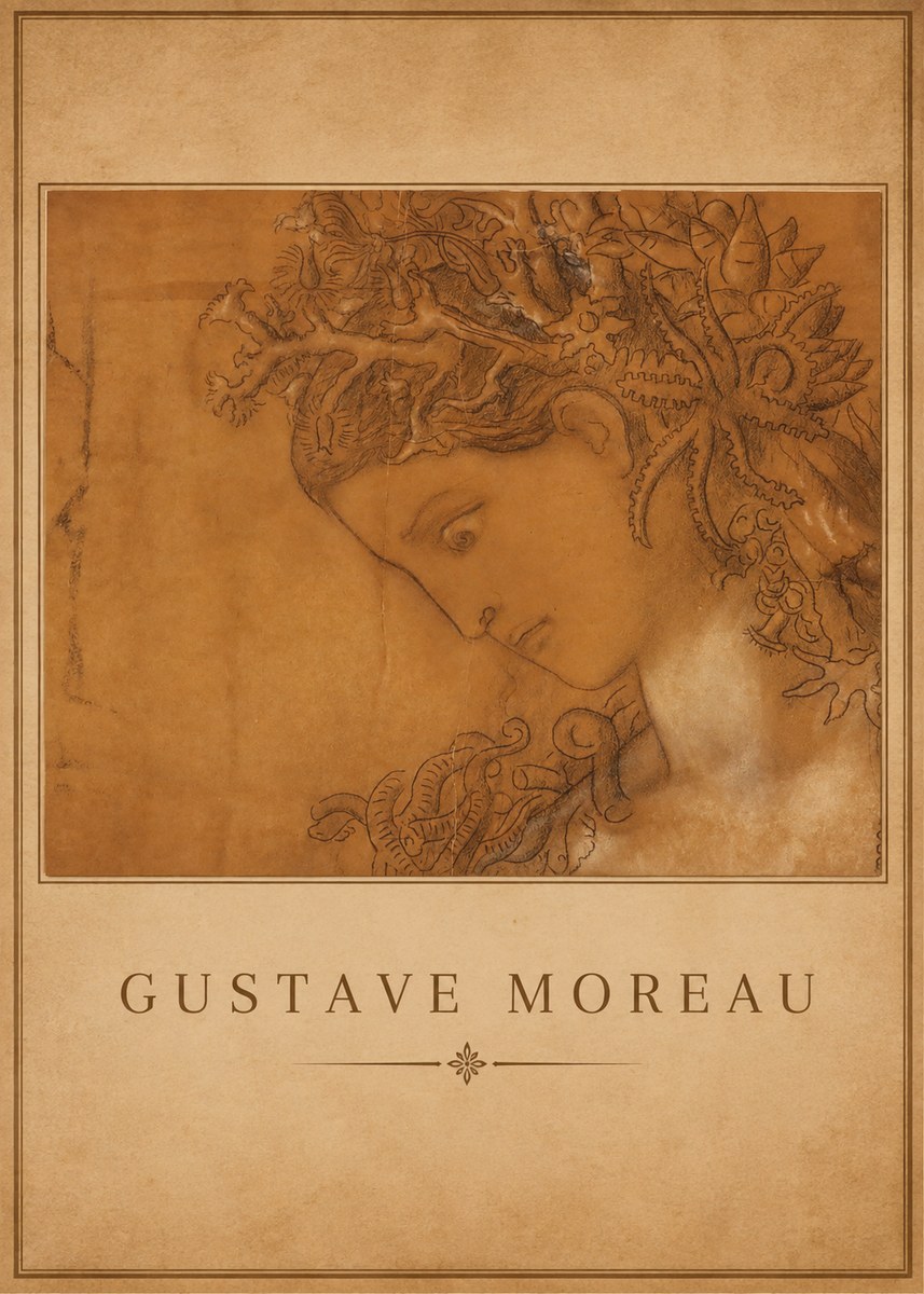 Gustave Moreau Head of a Woman No1 - Plakat