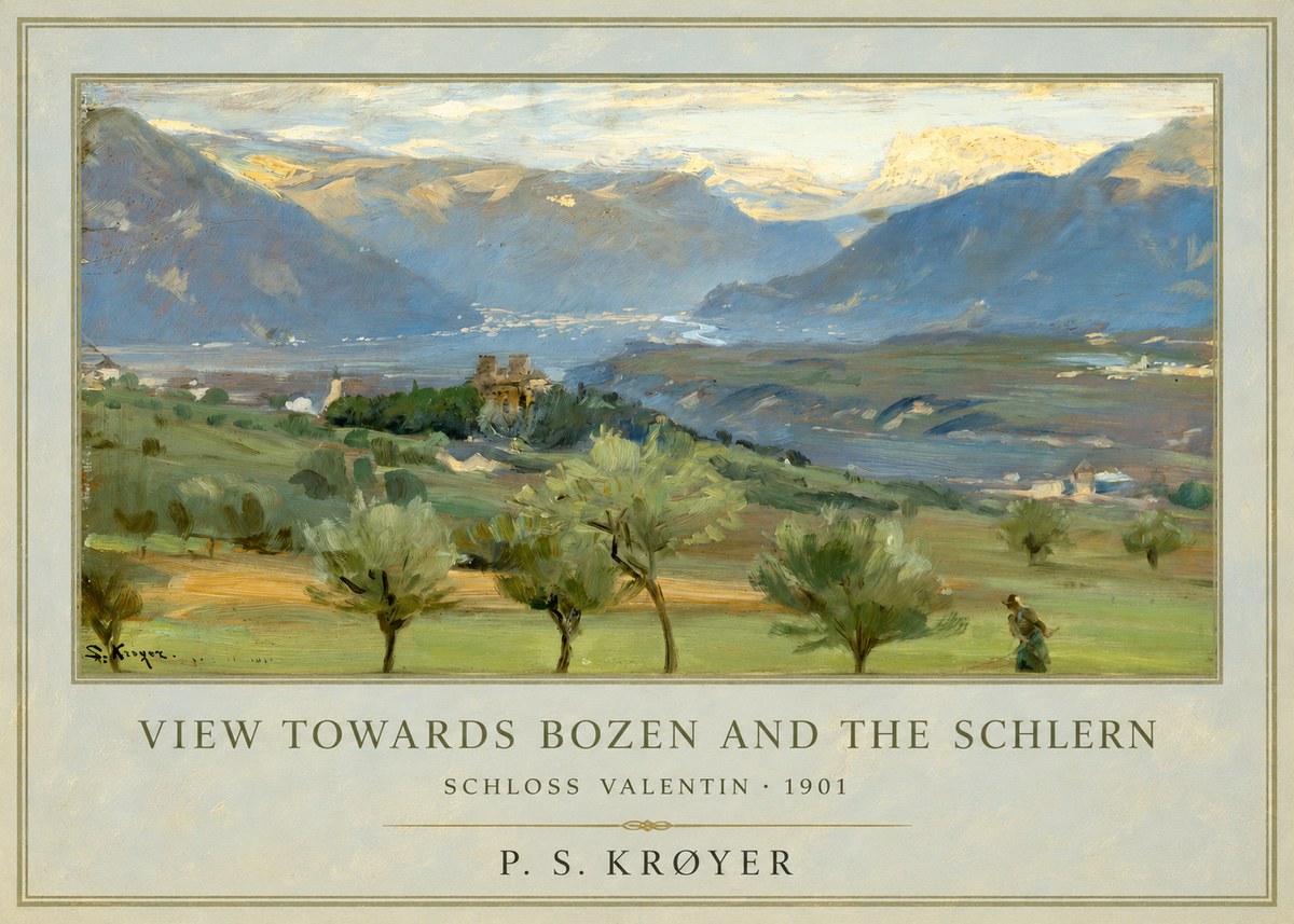 P.S. Krøyer View Towards Bozen and the Schlern No1 - Plakat