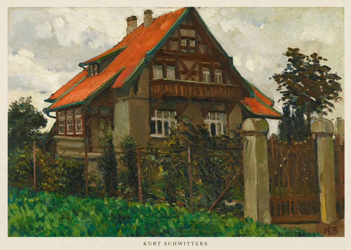 Kurt Schwitters The House on Berggasse No6 - Plakat