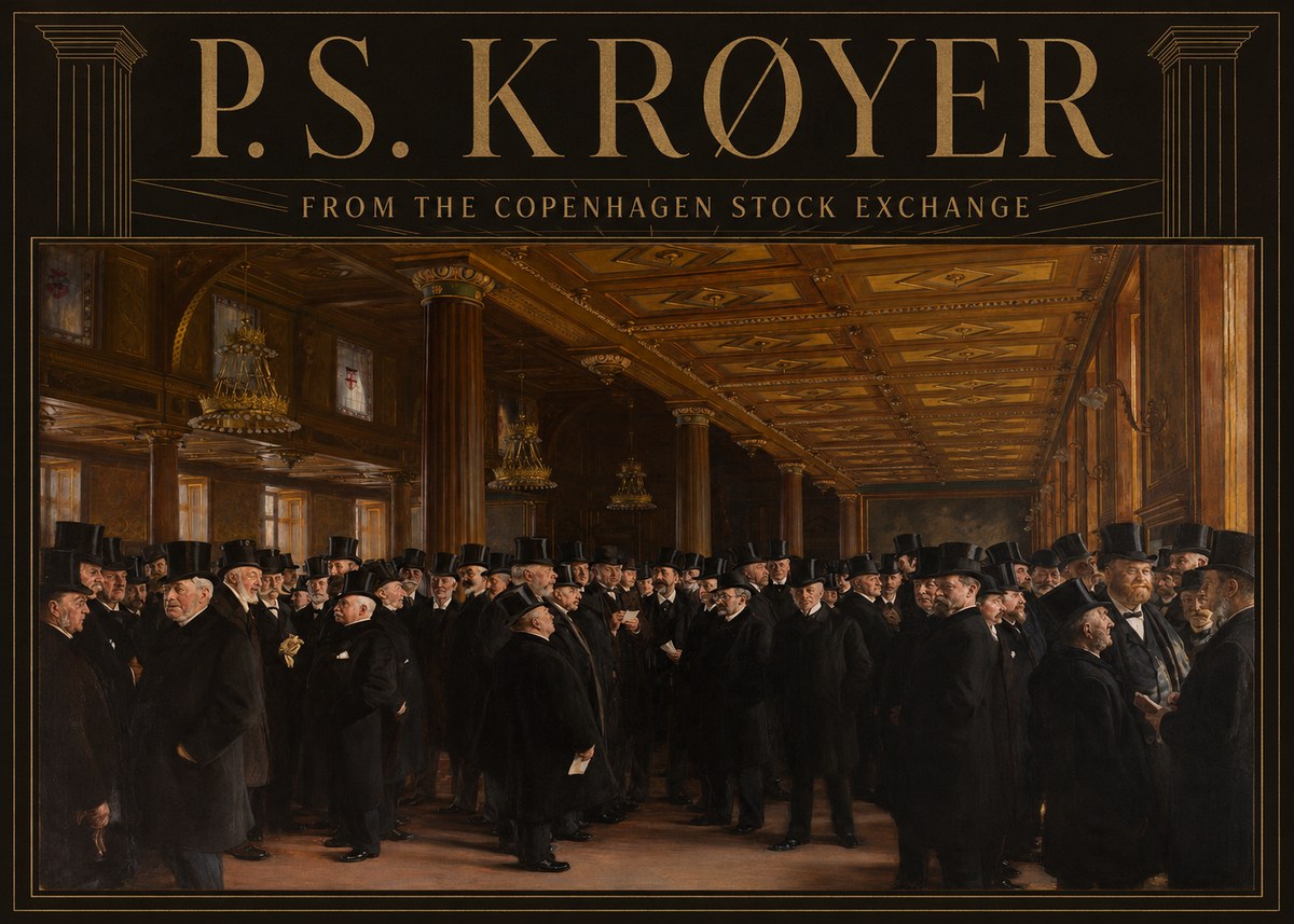 P.S. Krøyer From the Copenhagen Stock Exchange No5 - Plakat