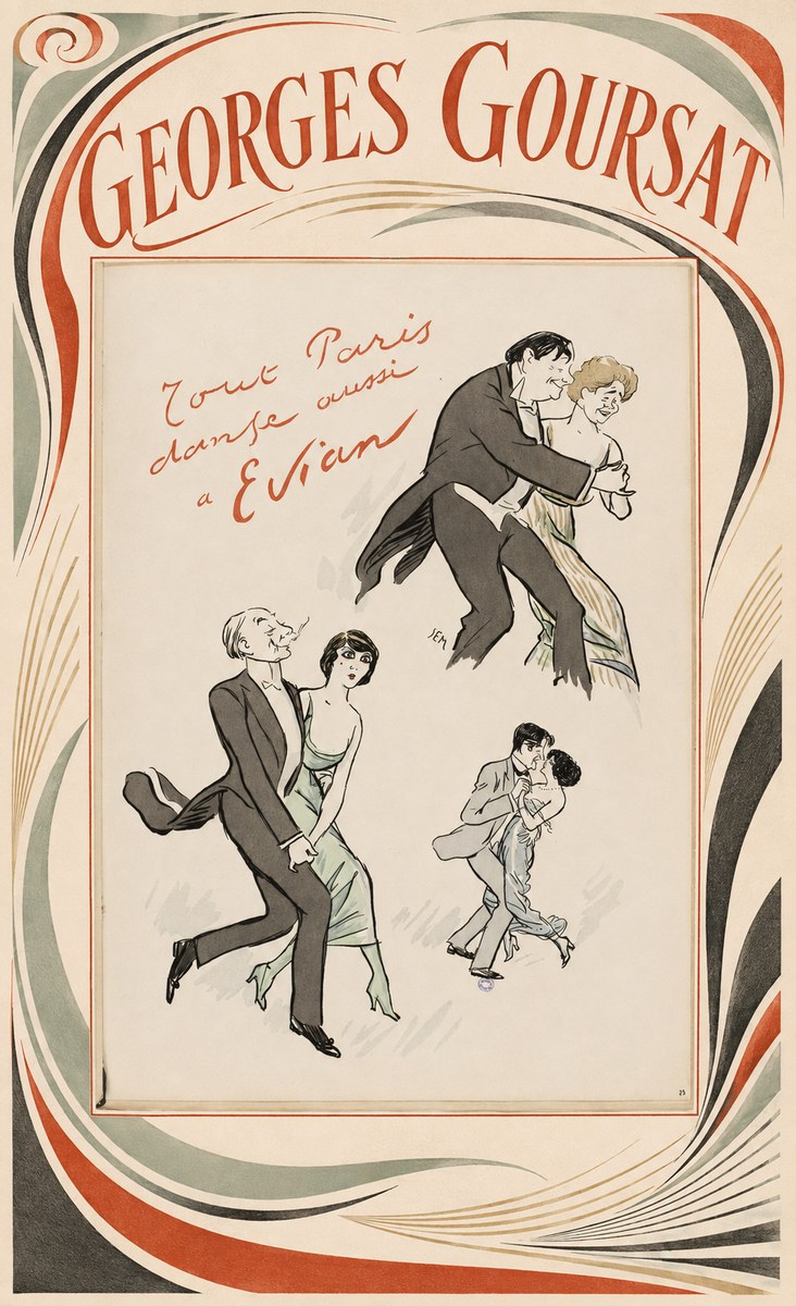 Georges Goursat Tout Paris Danse Aussi À Evian No2 - Plakat