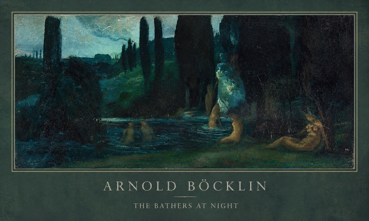 Arnold Böcklin The Bathers at Night No1 - Plakat