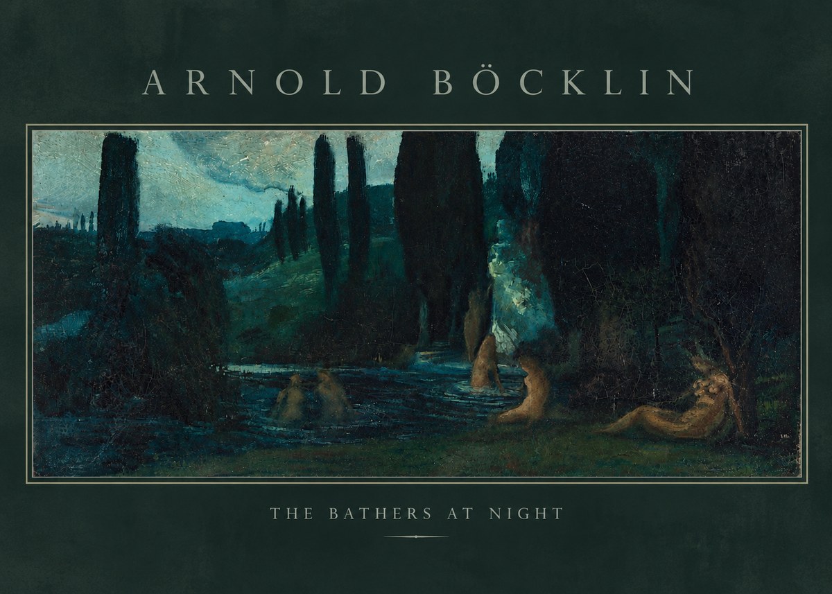 Arnold Böcklin The Bathers at Night No3 - Plakat