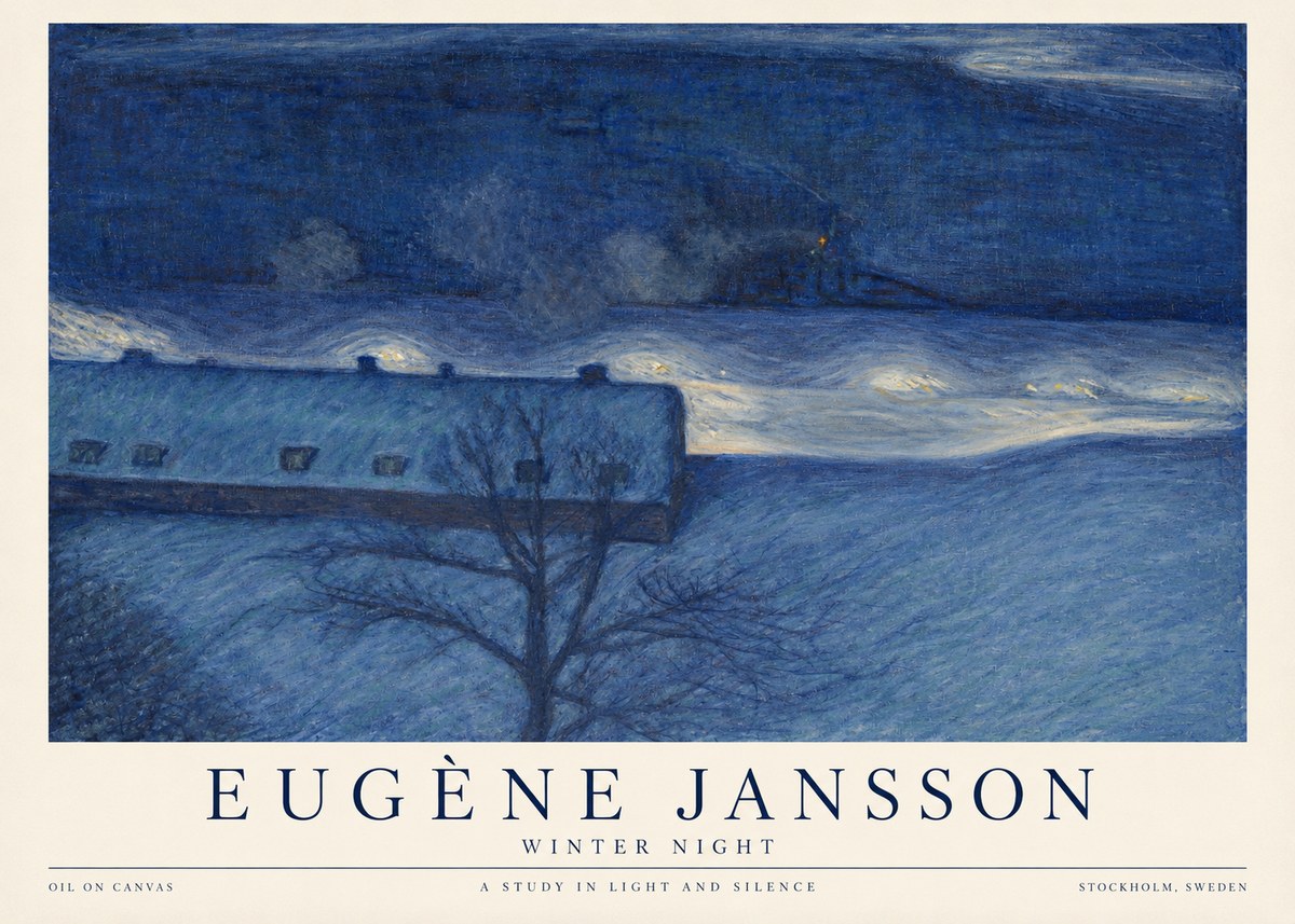 Eugène Jansson The Blue Night No6 - Plakat