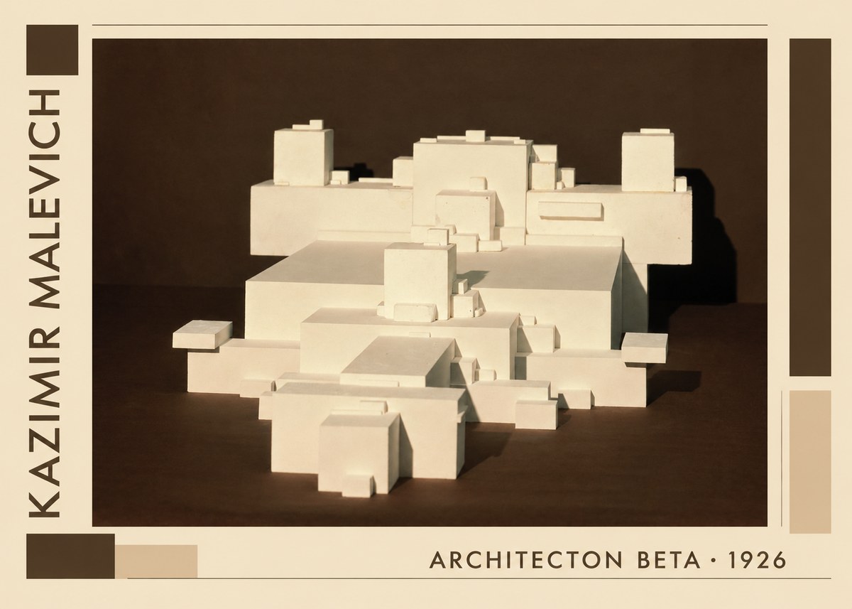 Kazimir Malevich Architecton Beta No1 - Plakat