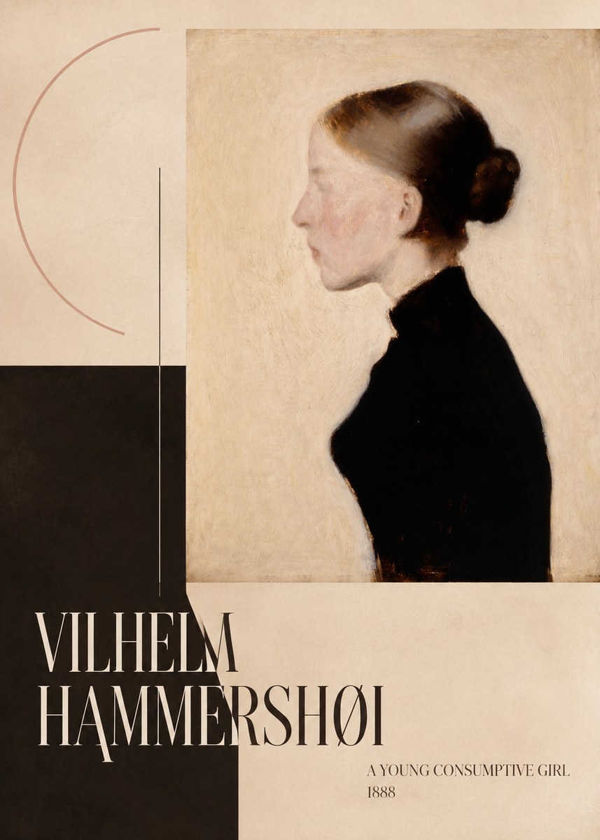 Vilhelm Hammershøi A Young Consumptive Girl No6 - Plakat