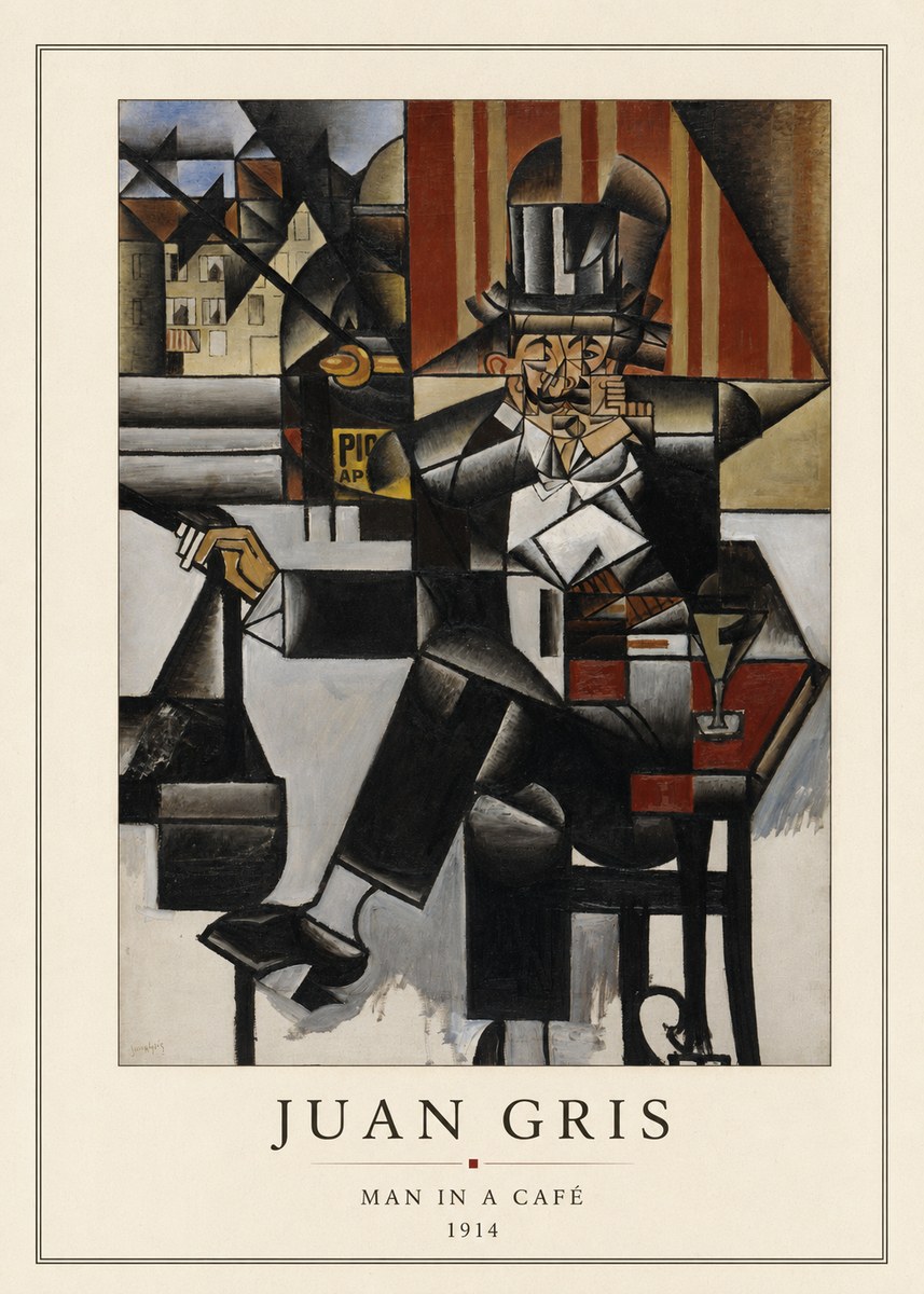 Juan Gris Man in a Café No3 - Plakat