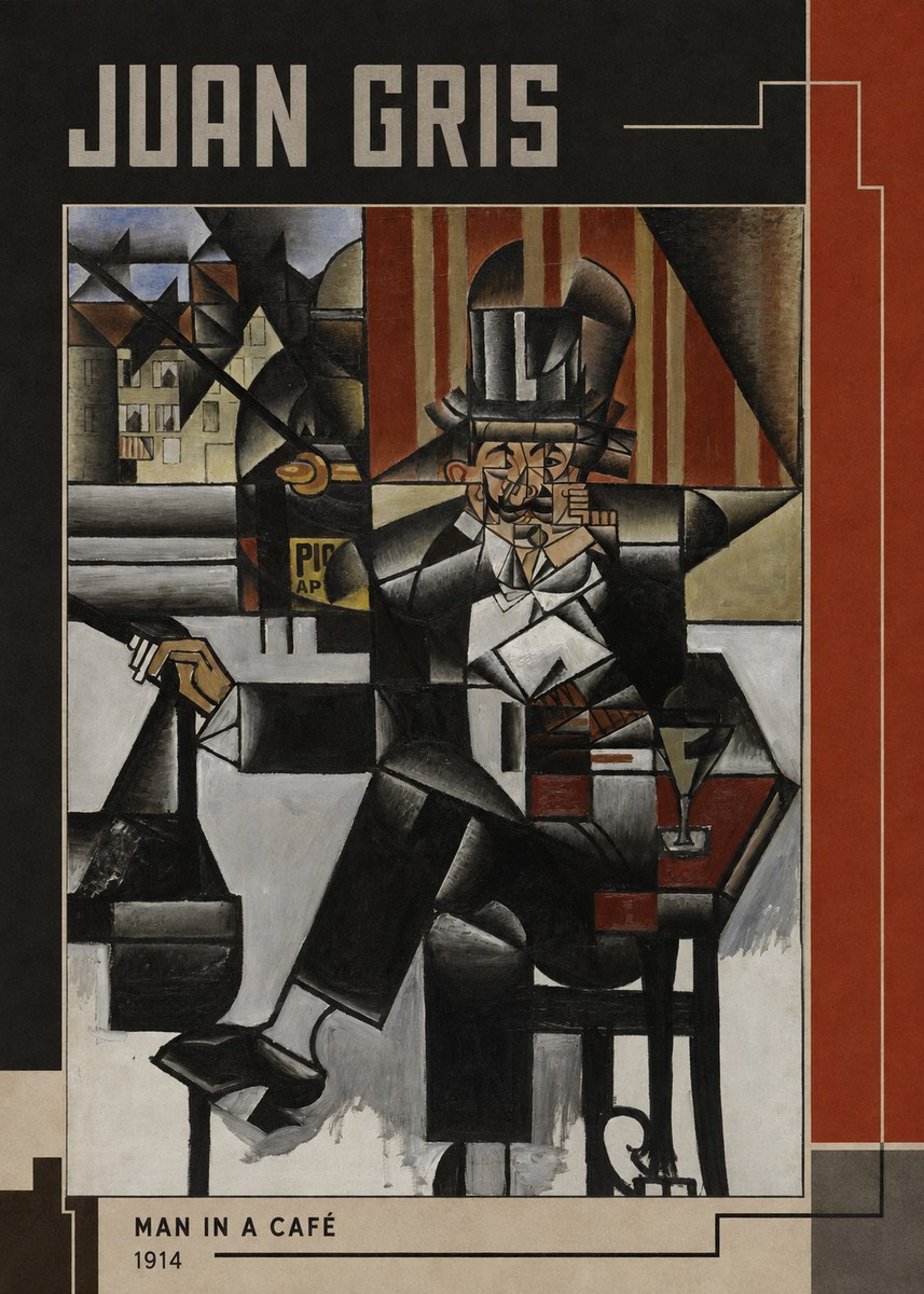 Juan Gris Man in a Café No6 - Plakat