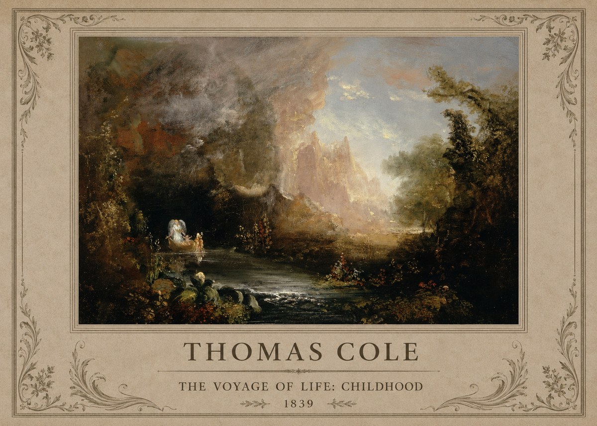 Thomas Cole The Voyage of Life: Childhood II No1 - Plakat
