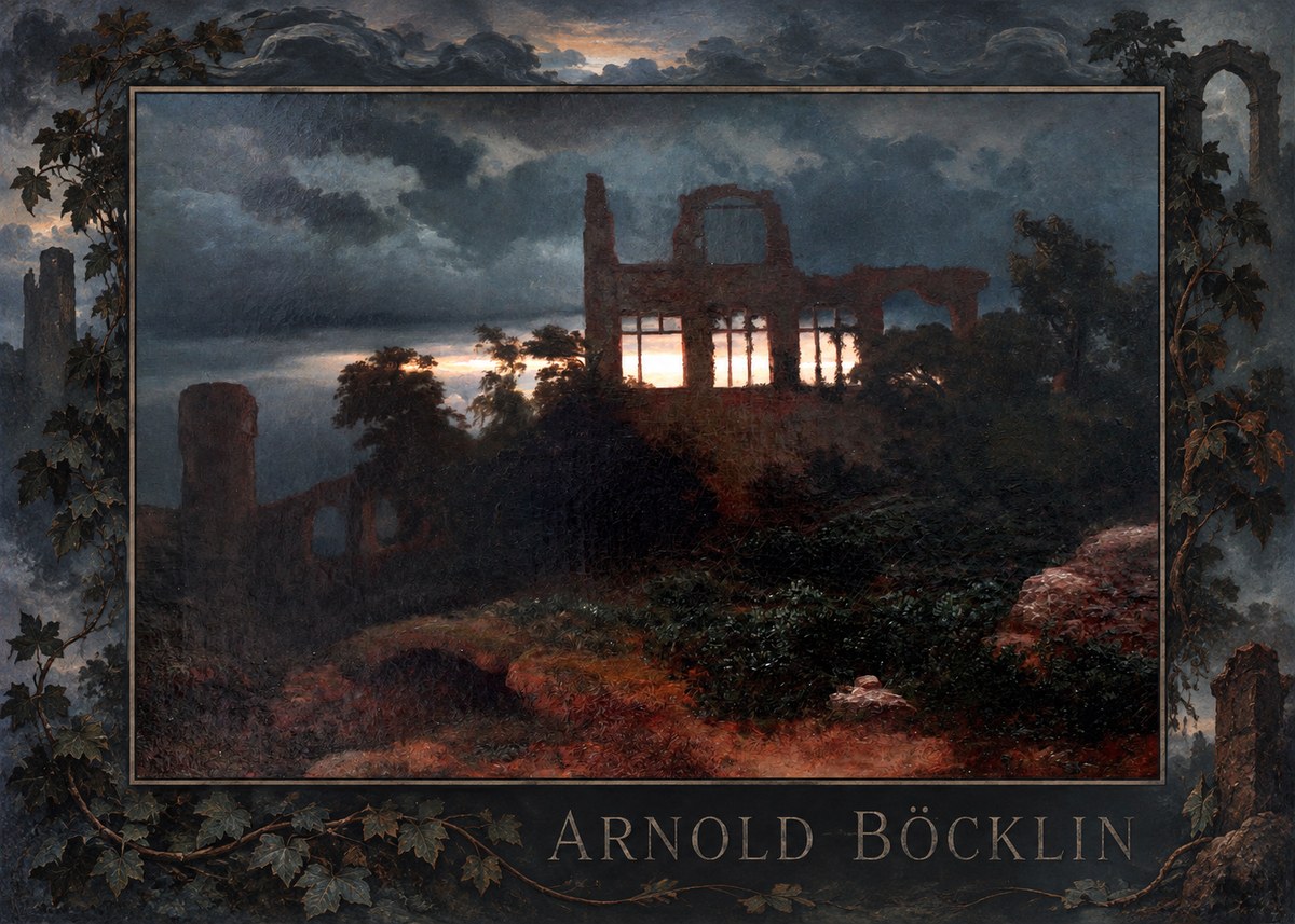 Arnold Böcklin Ruined Castle No4 - Plakat