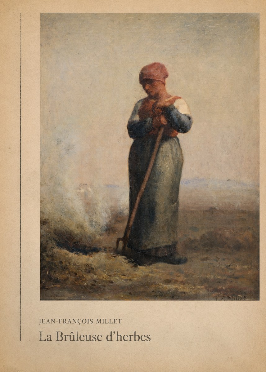 Jean-François Millet La Brûleuse D'herbes No2 - Plakat
