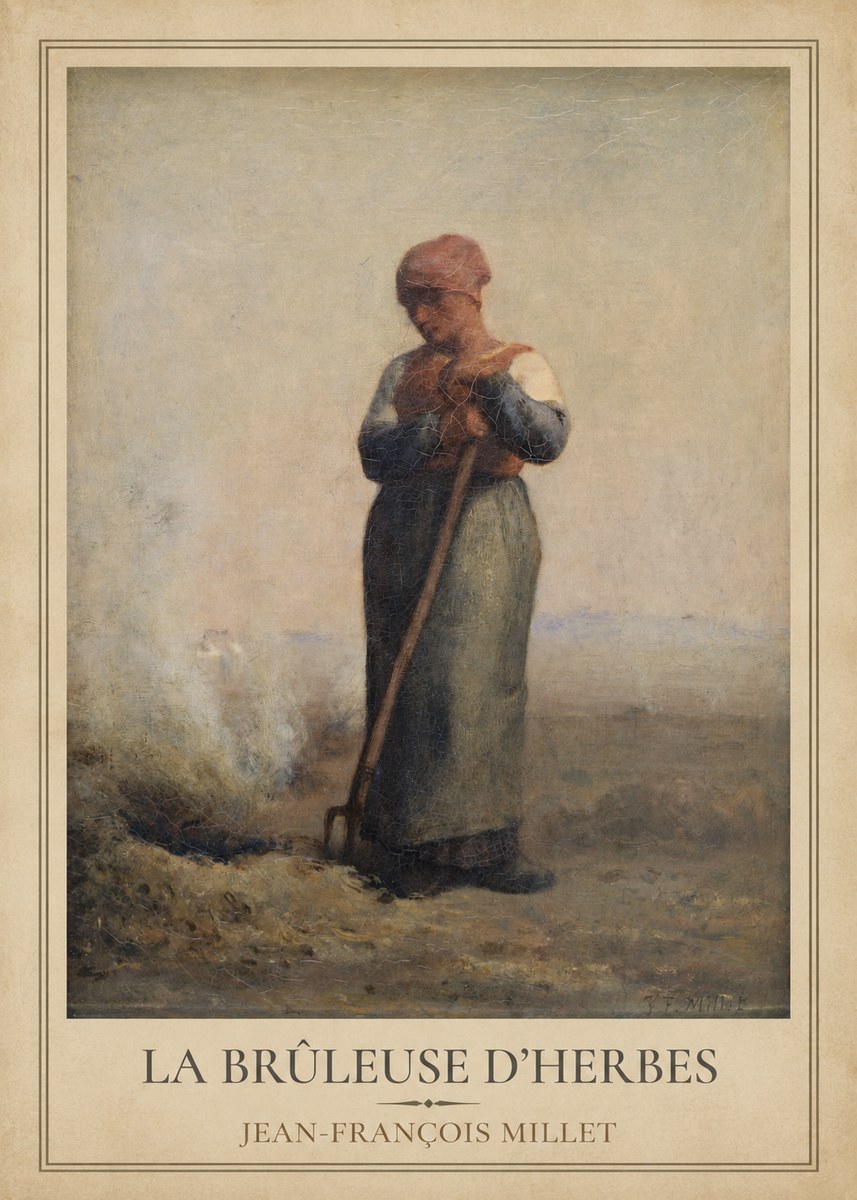 Jean-François Millet La Brûleuse D'herbes No5 - Plakat