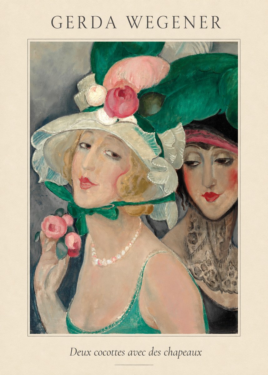 Gerda Wegener Deux Cocottes Avec Des Chapeaux No4 - Plakat