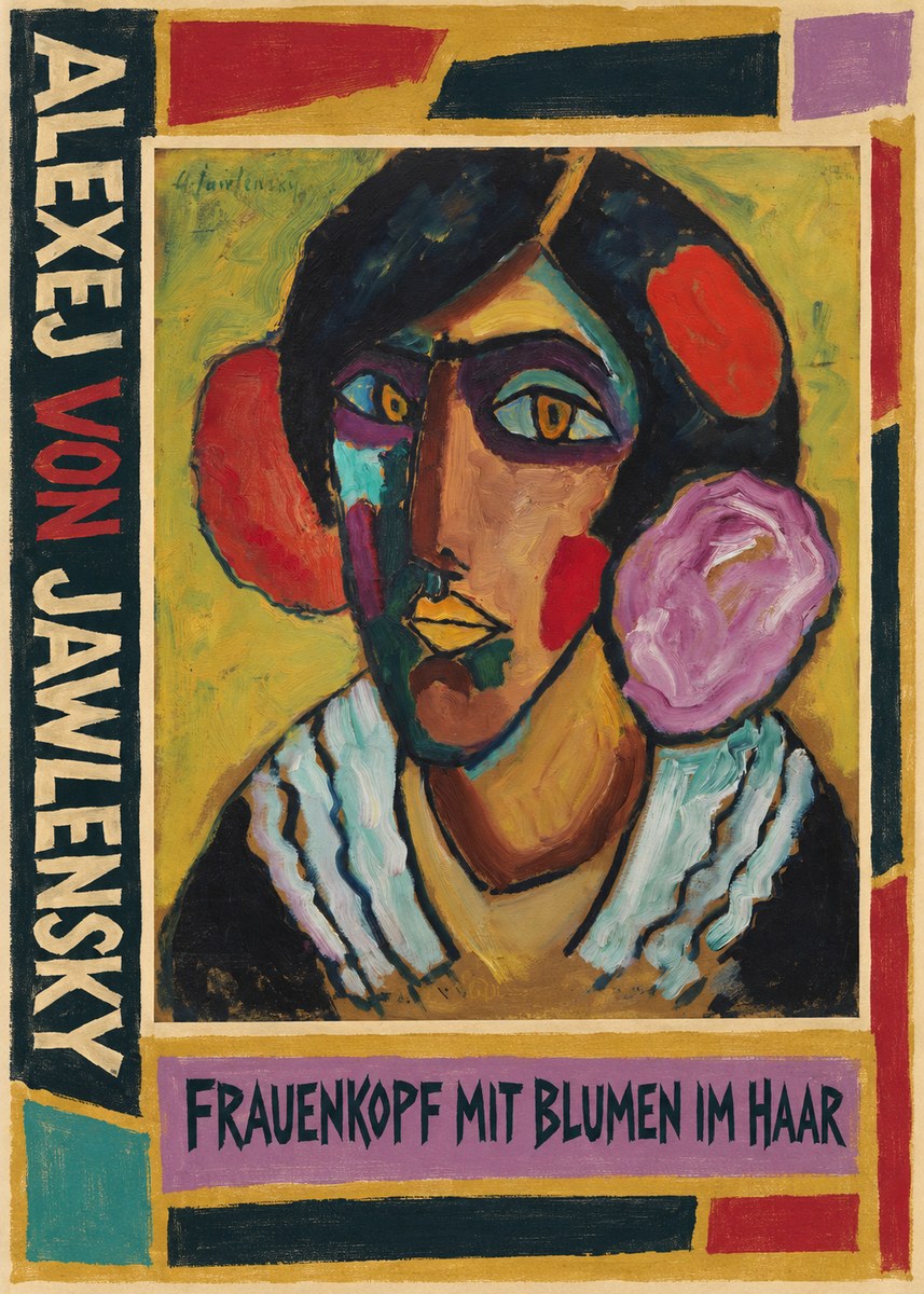 Alexej von Jawlensky Frauenkopf Mit Blumen Im Haar No2 - Plakat