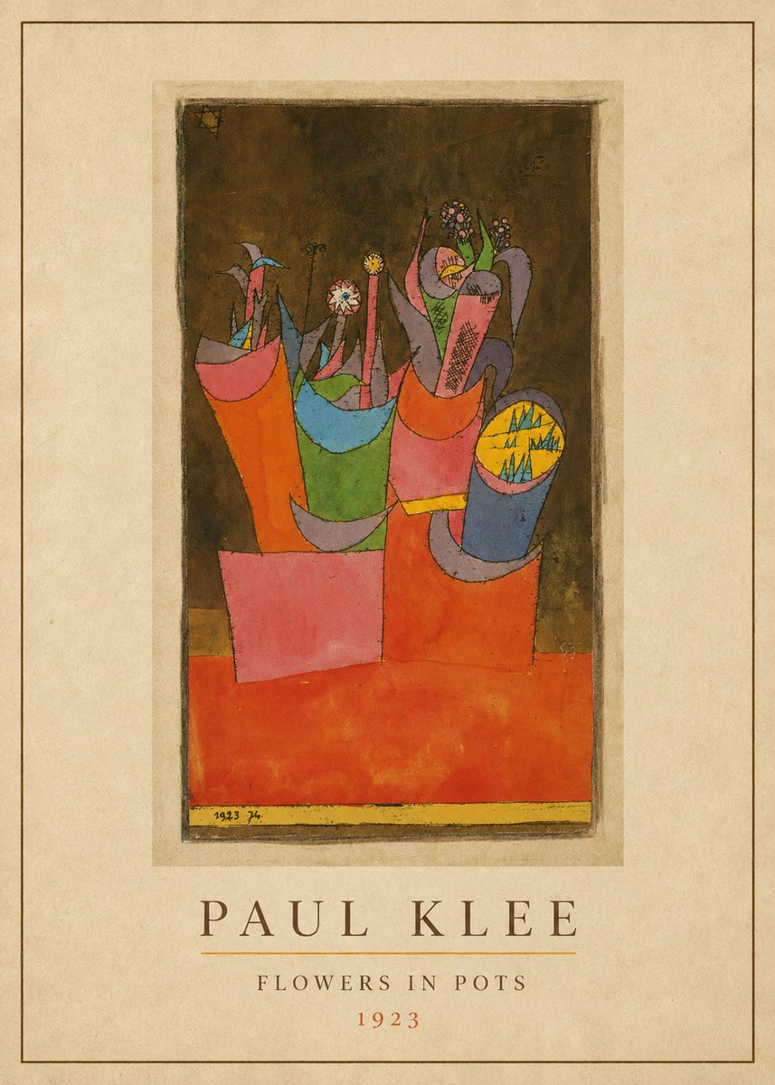 Paul Klee Flowers in Pots No4 - Plakat